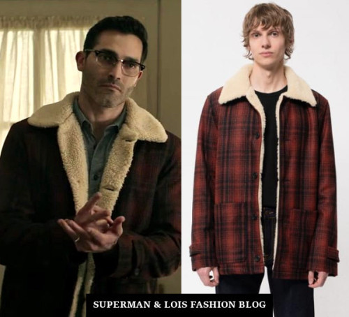  Who: Tyler Hoechlin as Clark Kent/SupermanWhat: Nudie Jeans Mangan plaid jacket - $246.00Where: 2x0