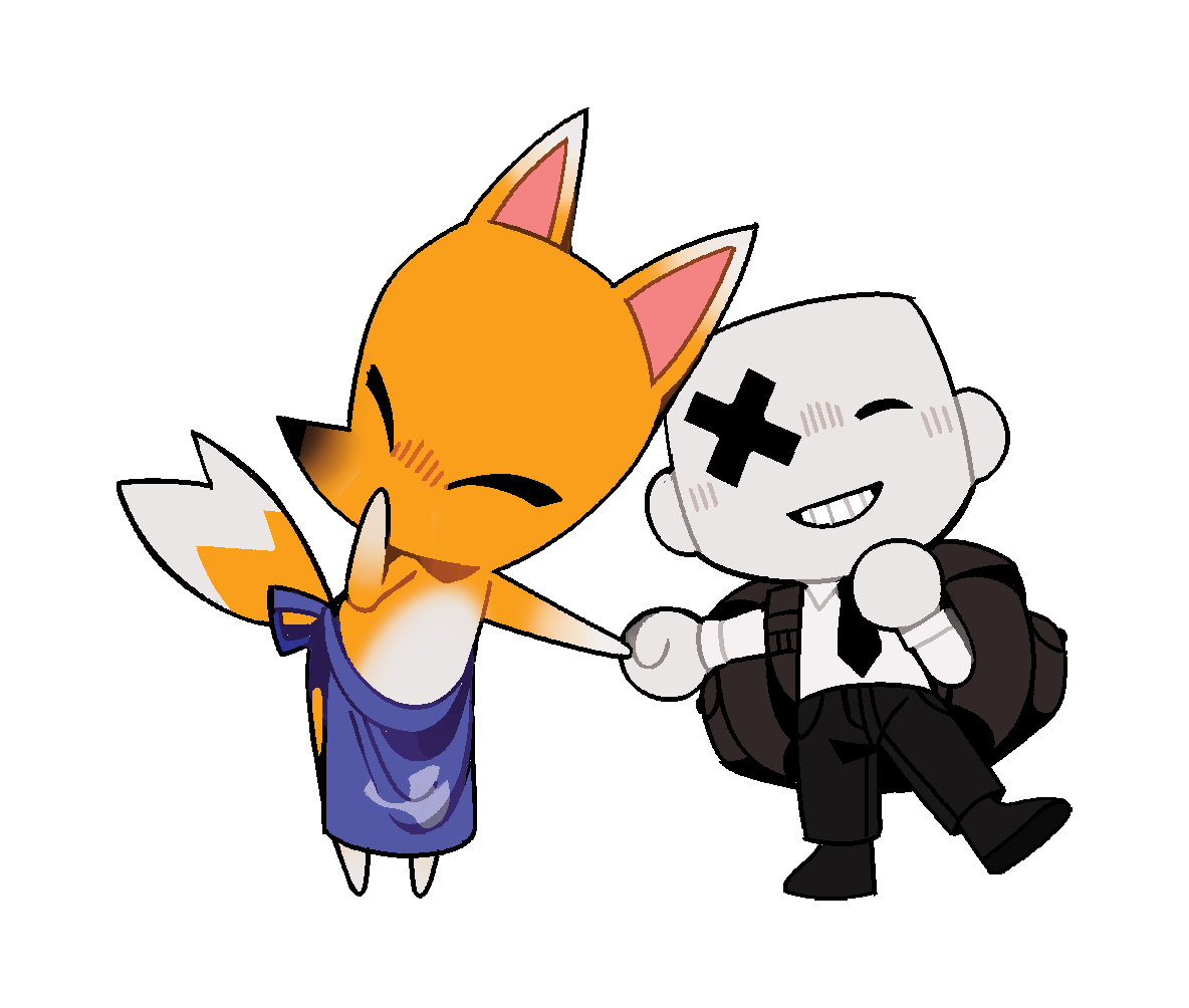 Bandit x Redd from Animal Crossing (yes it's a joke ship.. but it got 2 pieces of fanart so I had to include it lol)