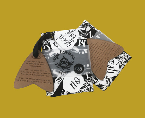 I designed an Ouija Bandana - it’s for sale here: http://hayleypowersstudio.bigcartel.com/product/ou