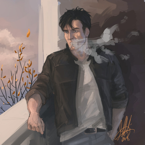 anytimeflygirl:This was part of an art trade with @yen-yen-yen–a windswept bad-boi-looking Jason, complete with tattoos 