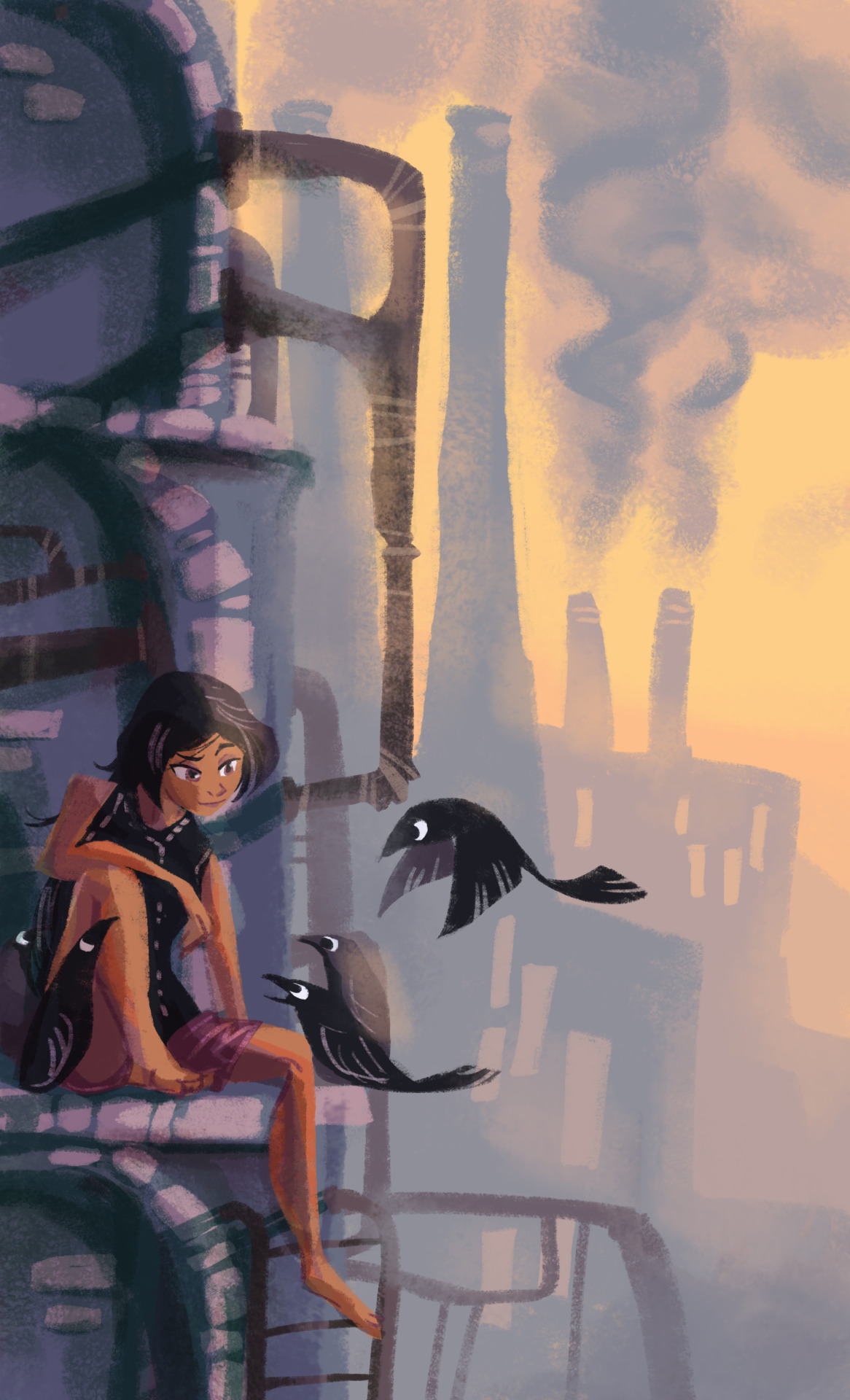 bedupolker:Werewolf girl in the city?kinda fooling around with color palettes and