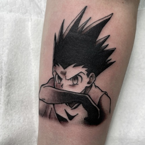 Tattoo tagged with big cartoon character cartoon facebook fictional  character film and book gon freecss hunter x hunter inner forearm  moay twitter  inkedappcom