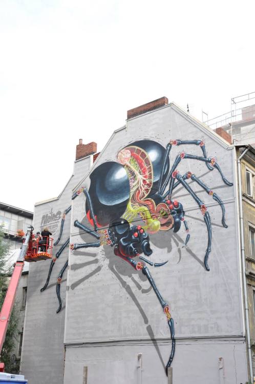 supersonicart:   Nychos in Hamburg. Nychos recently put up an epic new mural in Hamburg for the Knotenpunkt 14 Urban Art Festival. Read More