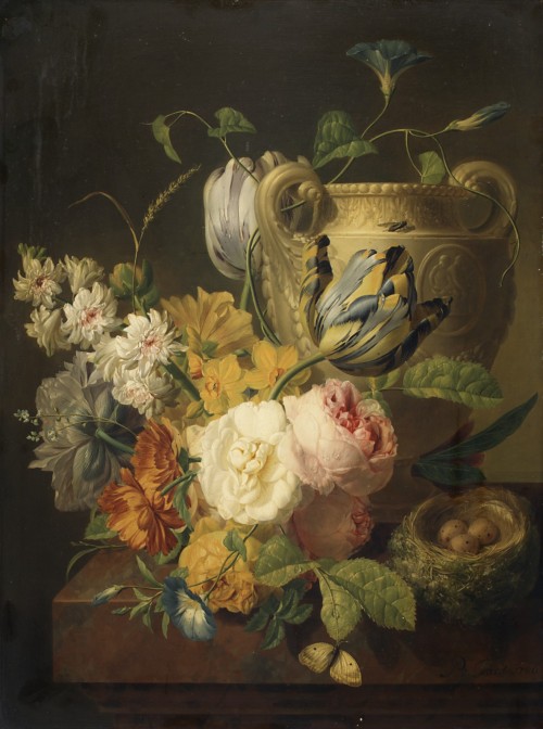 met-european-paintings: Flowers by a Stone Vase by Peter Faes, European PaintingsBequest of Catherin