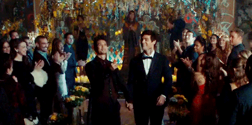 baneedom:[requested by anonymous]: alec looking up at the petals magnus is making fall from the air 