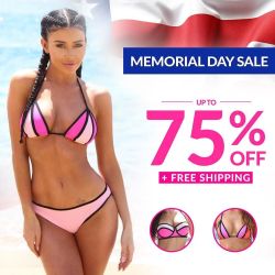 Hey guys @Skinnybunnybikini is having its Memorial Day Weekend SALE! You can now SAVE UP TO 75% OFF OUR ENTIRE STORE!  I love all the style bikini’s they fit amazing and make me look super cute!! love them!!! Use my code :) GEMMA by gemmaleefarrell