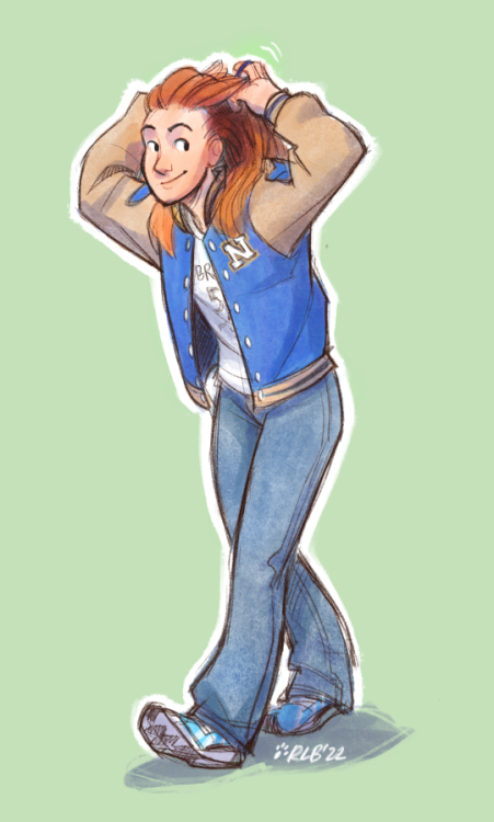 (somewhat delayed) sketch of Varsity Jacket Aloy, after some folks in the discord were talking about