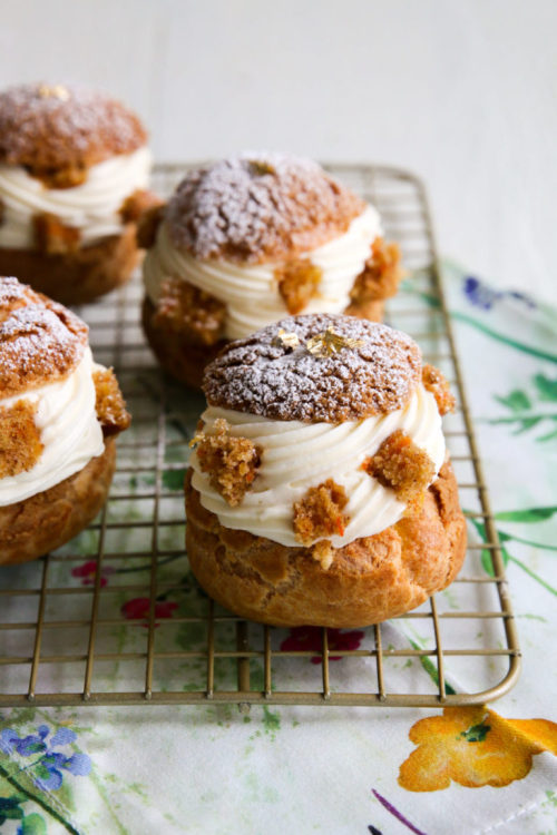 sweetoothgirl: Carrot Cake Cream Puffs &amp; How To Plan The Perfect Easter Afternoon Tea Party