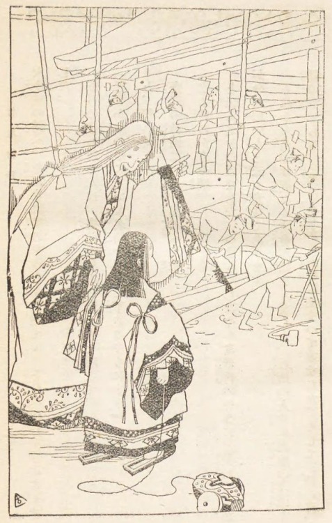 yajifun: 竹取物語　久米舷一 著　羽鳥古山 絵　1926年 国立国会図書館デジタルコレクション