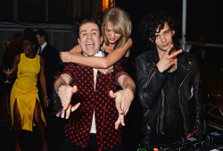 healydanes:  Matty Healy, Ellie Goulding, Taylor Swift, and Nick Grimshaw at the Brits Party at The Soho House