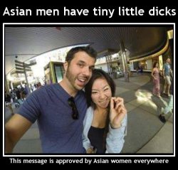 And asian women have tiny Va-Jay Jay&rsquo;s.  Let&rsquo;s all be happy. :-)  submissivechinesewomen:  it’s true