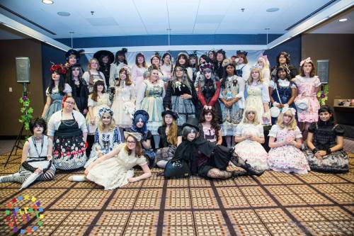Anime Midwest Day 1 with the Lolita tea party, 7/8/16An incredibly rushed coord because I immediatel