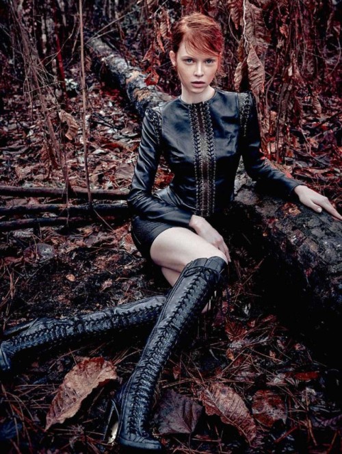 Dani Witt in “Into the Woods” by Nicole Heiniger for Harper’s Bazaar Brazil, April 2015Boots by Tufi