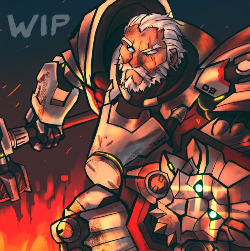 overwatch-fan-art: WIP Reinhardt by hurricane128