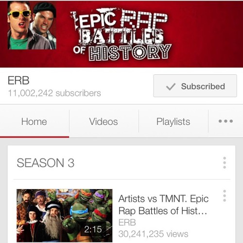 Congrats @erb for hitting 11 Million subscribers!!! Represents the million hours @theepiclloyd & @nicepeter have put in over the last 4 years.