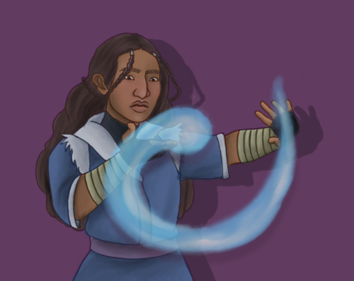 kyoshisgf: [image id: a semi-realistic, colored, digital drawing of an older Katara from Avatar: The