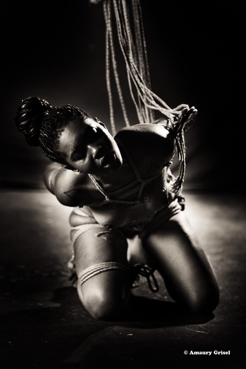 bondageisnotacrimeparis:  Is that pain or pleasure? model : Tallulah kinbaku and photo : Amaury Gris