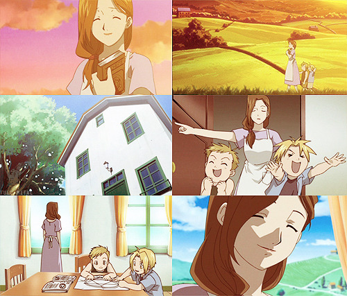 full-metal:  “Mom stared off into the distance a lot, but she carried on as if nothing were wrong. We started studying alchemy like our father before us. The more we learned, the more she smiled. She praised us, and we competed with each other.
