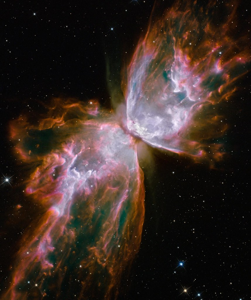 Hubble’s New Eyes: Butterfly Emerges from Stellar Demise in Planetary Nebula NGC 6302 by…