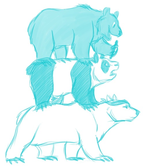 koyotespider:  give panda his phone back grizalso if grizzly bears are 4ft at the shoulder, panda bears 3ft at the shoulder and polar bears 4.4ft at the shoulder, the bear stack is over ten feet. which is terrifying