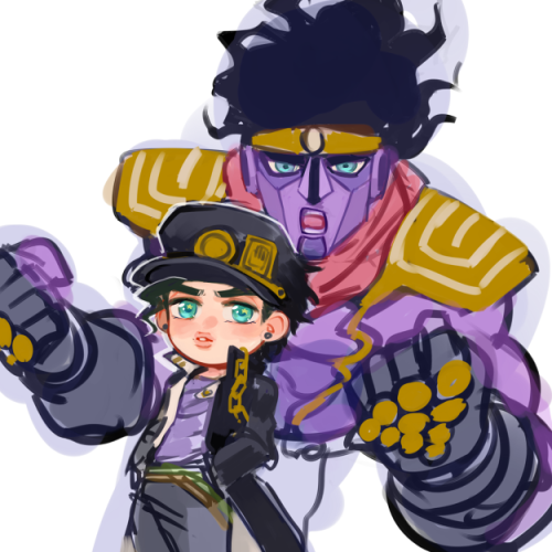 bone-kun:STAR PLATINUM! ..’s hair is too hard to draw.