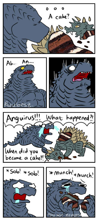 ruubesz-draws:Finally! Anguirus joins the team! But he’s not what he seems…And guess wh