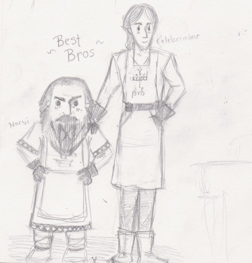greymantleish:I drew a dwarf omg! And his elf, of course. 