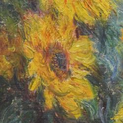 lonequixote:  Bouquet of Sunflowers (detail) by Claude Monet