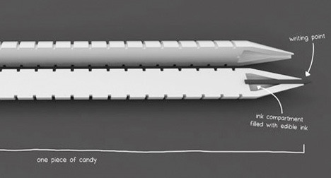 Edible Pen - contains 20 pieces of candy with edible ink, the candy can be replaced