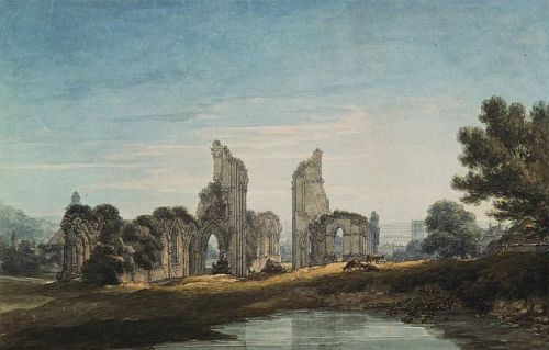 Glastonbury Abbey [Somerset, England](1795) by Thomas Hearne (UK, 1744-1817). Birmingham Museum &