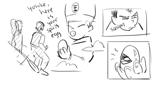 recent yyh doodles featuring excerpts from hiei’s tragic backstory