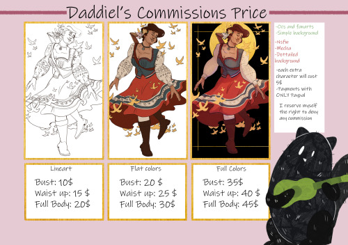 daddiel-ish: COMMISSIONS INFOFor any question DM anytime-For little Sketch commissions please consid