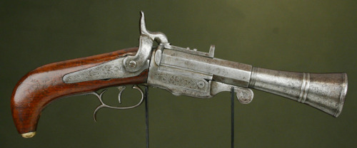 rareantiqueandbeautifulfirearms: Buenos Aires pinfire pistol blunderbuss, 1860 - 1870