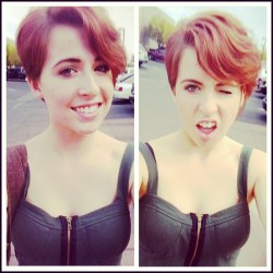 fuckyeahshorthairedwomen:  Cut it all off yesterday and I love it! Wouldn’t have gone through with it if it weren’t for all the lovely ladies on this blog! ~ grantedserenity 