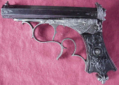 peashooter85:Delvigne percussion pistol,Made by French gunsmith Henri Gustave Delvigne in 1828, this