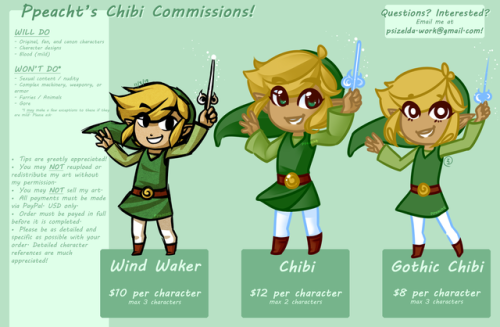 Hey all, I’ve opened Wind Waker and chibi commissions! Please boost this and share it if you can. I’