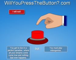 hinataween:  what the fuck kind of choice is this of course im going to press the fucking button i already play video games 12 hours a day 