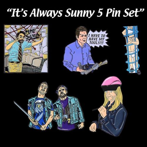 “It’s Always Sunny 5 Pin Set” @noicepins Bringing back some sold out pins for this pin set(LE 30). A