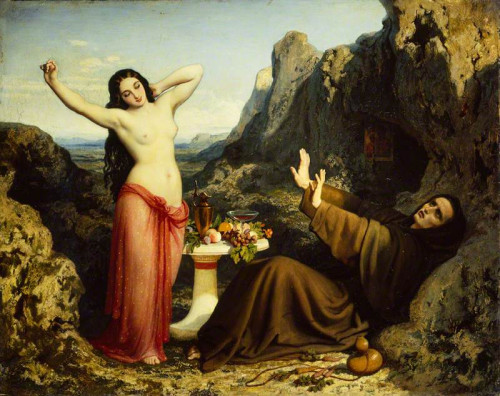 “La tentación de San Hilarión”. Por Dominique Papety, 1843-44.