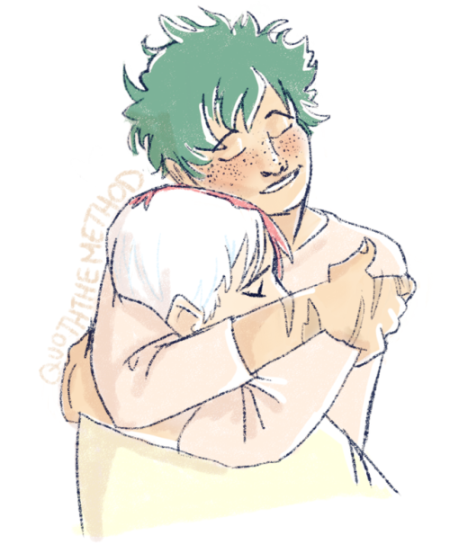 quoththemethod:  soft hugs! (yes, Izuku is standing on a chair)