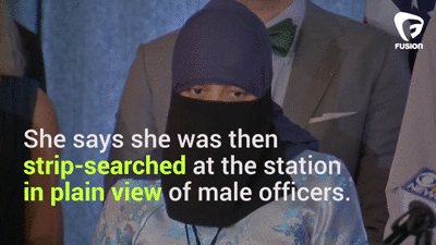 lagonegirl:    Chicago PD tackle, arrest &amp; strip-search this Muslim woman