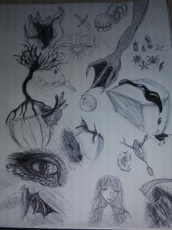 Random cluster doodle entitled &ldquo;Dragon Dreams&rdquo;.