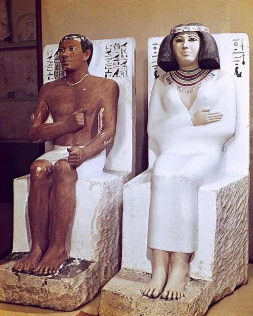 Seated Statues of Rahotep and NofretRahotep might have been a son of King Sneferu and thus, a brothe