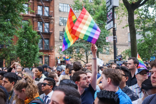 activistnyc:Vigil for ‪#‎OrlandoShooting‬ victims at the historic Stonewall Inn. #OrlandoStrong #lov