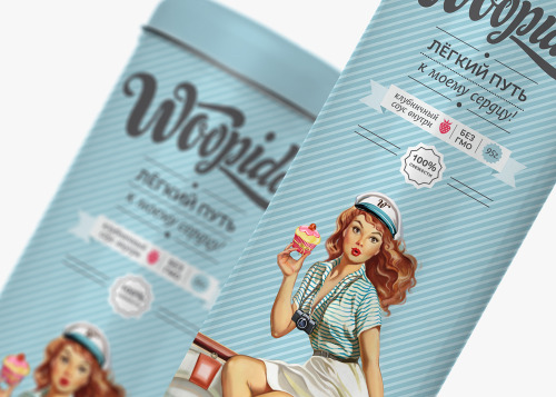 TIMES BrandingBaked goods packaging design inspired by vintage pin-up girl art, Russia.