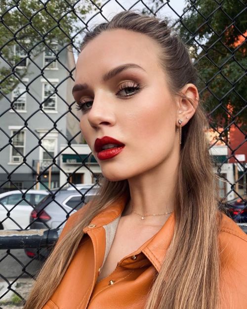 Josephine Skriver on set for Maybelline New York in NYC. (August 13, 2020)