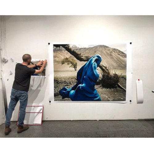 64” x 80” print just completed. Blue Veiled Afghan Woman, #Badakhshan Province, #Afghani