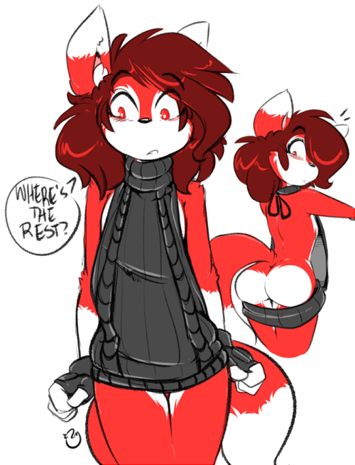 dirtyduckdraw:  I like this sweater art meme thing goin’ ‘round. Fun times.