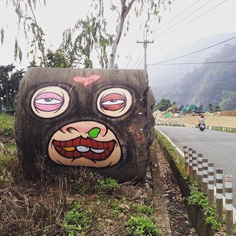 Mr Ogay @mrogay paints in Nantau, Taiwan.  #streetart #graffiti #art #urban #urbanart #museum #artsy