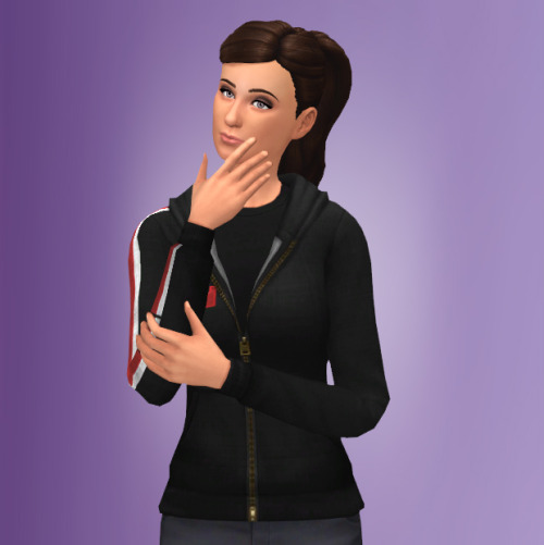 xldsims: Here’s my female rendition of the Mass Effect N7 Hoodie for Sims 4. Like before, it&r